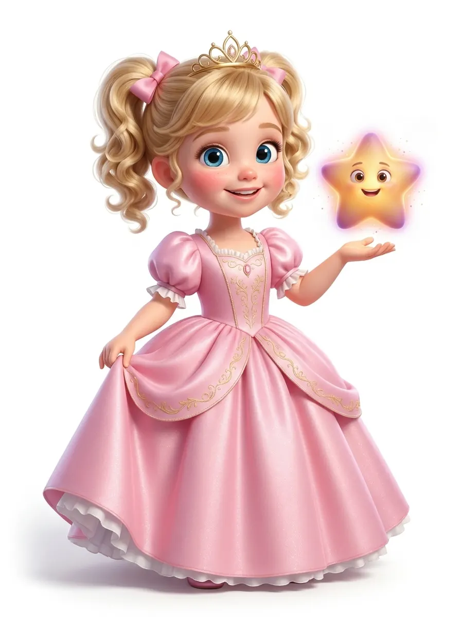 Child dressed as a princess holding the Story Star
