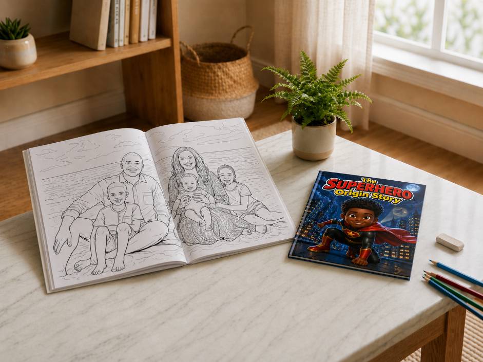 Premium bundle with hardcover storybook and softcover colouring book