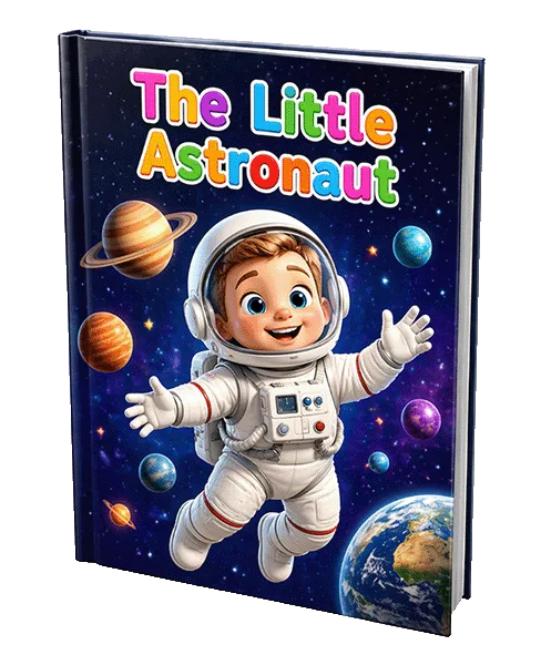 The Little Astronaut – personalised children's storybook cover mockup