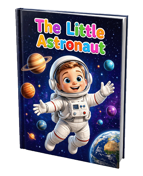 The Little Astronaut – personalised children's storybook cover mockup