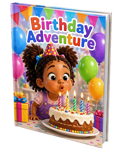 Birthday Adventure – personalised children's storybook cover mockup