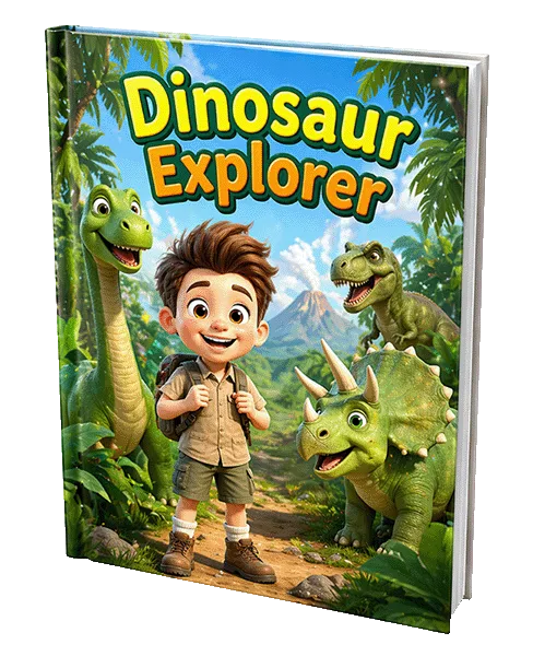Dinosaur Explorer – personalised children's storybook cover mockup