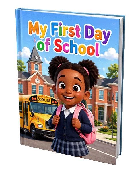 My First Day of School – personalised children's storybook cover mockup