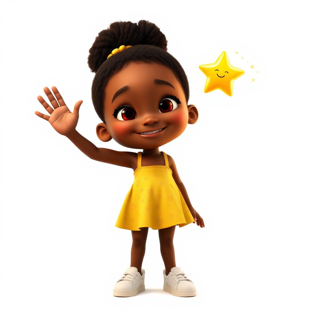 South African girl with the Story Star, Pixar style